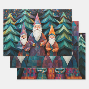 Wise Men Christmas Colourful Graphic Elegant 3-pc Wrapping Paper Sheet