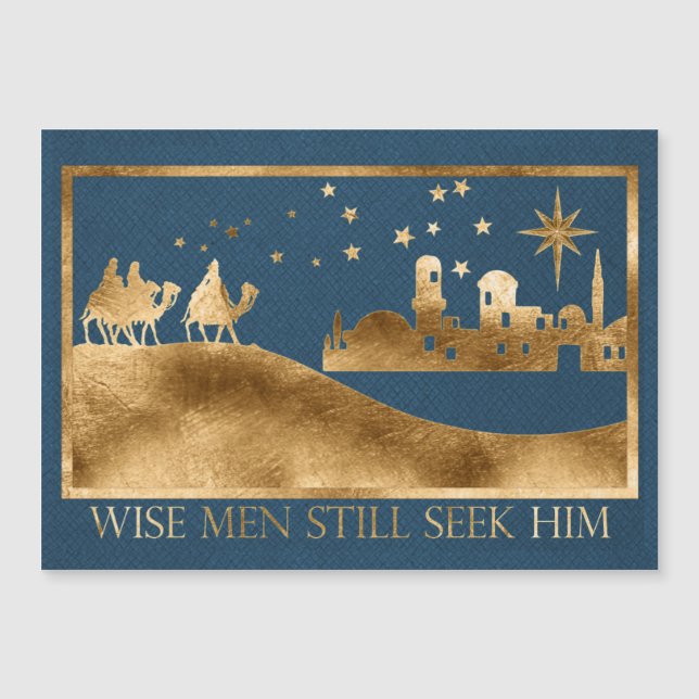 Wise Men Christmas Magnet Card (Front)