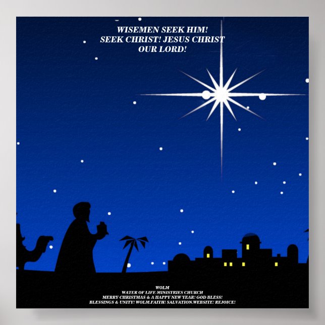 WISE MEN SEEK HIM! POSTER AWARD CHRISTMAS DECOR (Front)
