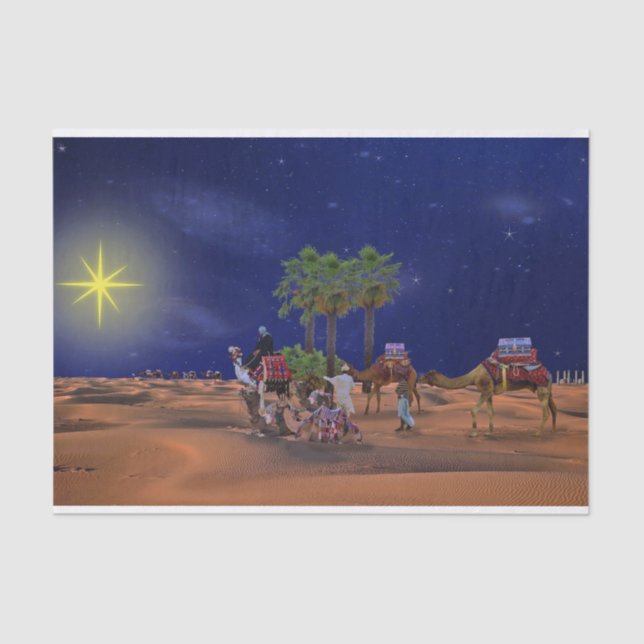 Wise Men Star Christmas Graphic Tissue Paper (Front)