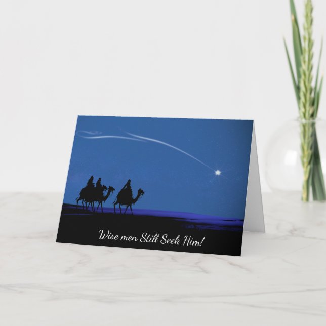 Wise Men Still Seek Him Christian Christmas Card (Front)