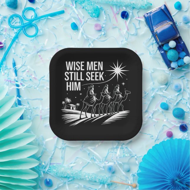 Wise Men Still Seek Him Christian Christmas Jesus Paper Plate (Party)