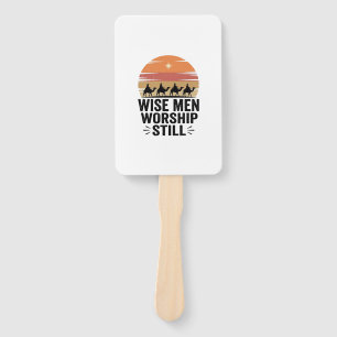 Wise Men Worship Still Vintage Christmas Shirt Hand Fan