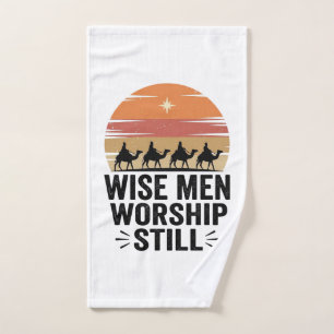 Wise Men Worship Still Vintage Christmas Shirt Hand Towel