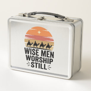 Wise Men Worship Still Vintage Christmas Shirt Metal Lunch Box