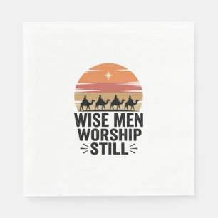 Wise Men Worship Still Vintage Christmas Shirt Napkin