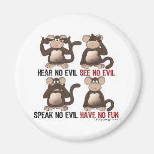 Wise Monkeys Humour Magnet