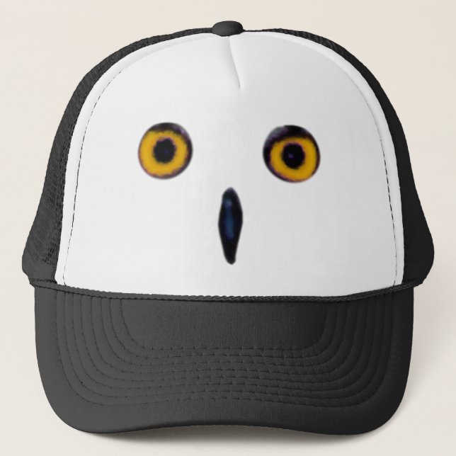 Wise Old Owl Eyes Trucker Hat (Front)