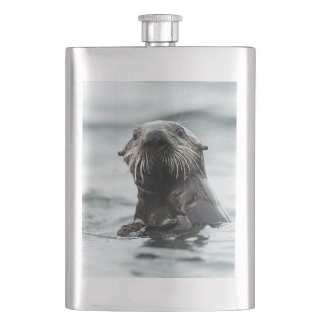 Wise Otter Hip Flask (Front)