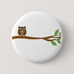 Wise Owl 6 Cm Round Badge