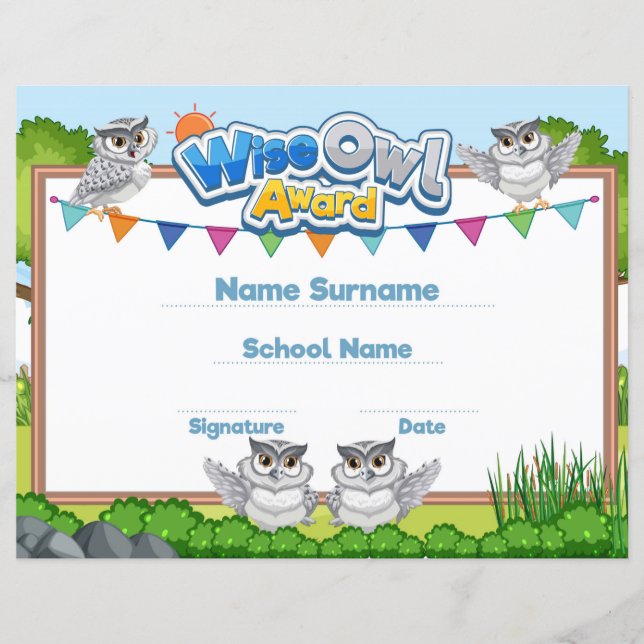 Wise Owl Award  (Front)