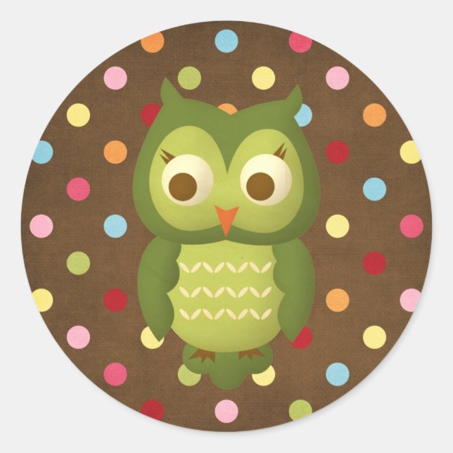 Wise Owl Classic Round Sticker (Front)