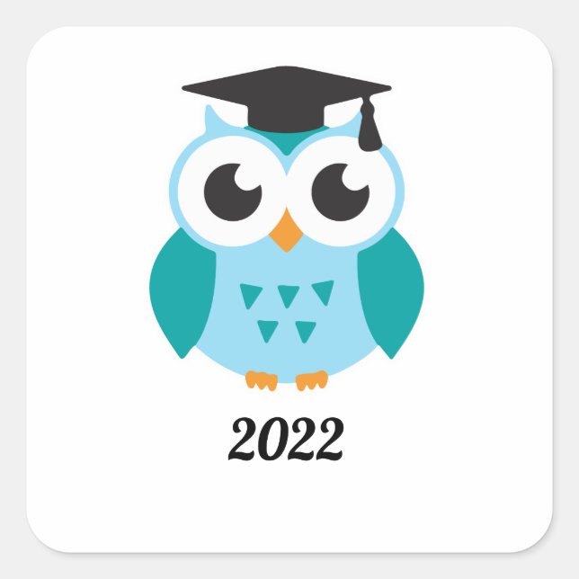 Wise owl graduated 2022 square sticker (Front)