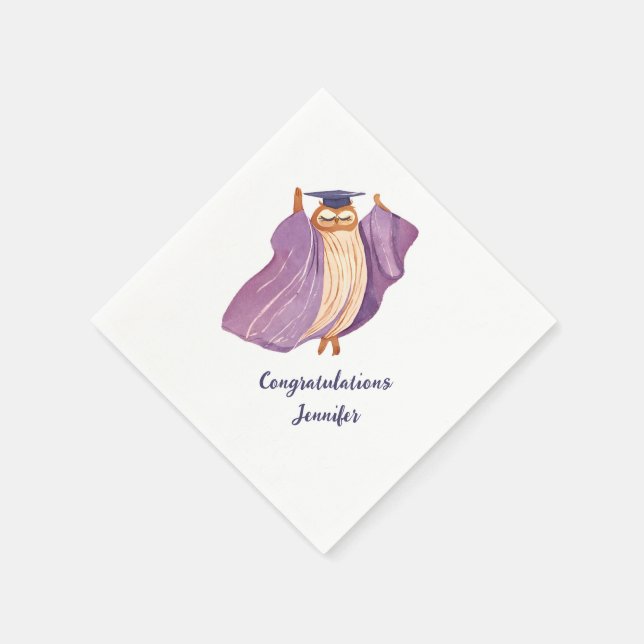 Wise Owl Graduation Party Napkins  (Corner)