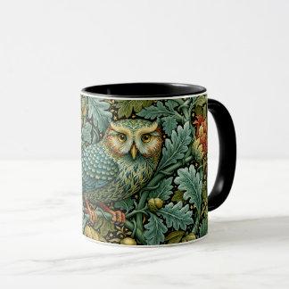 Wise Owl & Ivy William Morris Style Painting Art Mug