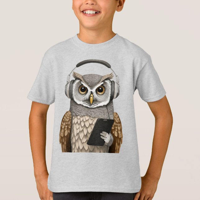 Wise Owl Kid's T-Shirt (Front)