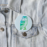 Wise Owl line drawing blue green 7.5 Cm Round Badge<br><div class="desc">The wise owl watches you! Check out my shop for more!</div>