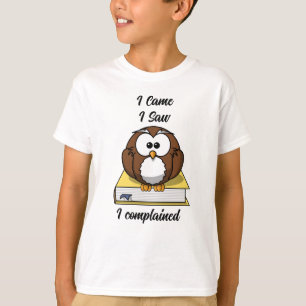 Wise Owl on a Book – Cute Cartoon Back-to-School I T-Shirt