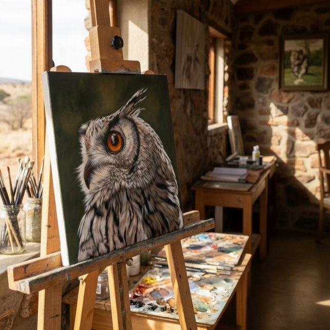 Wise Owl Painting 20260305v2 Canvas Print (On Easel (size may vary))
