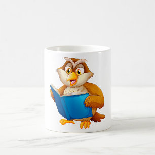 Wise Owl Reading Book Coffee Mug