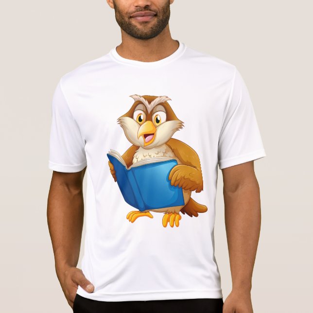 Wise Owl Reading Book T-Shirt (Front)