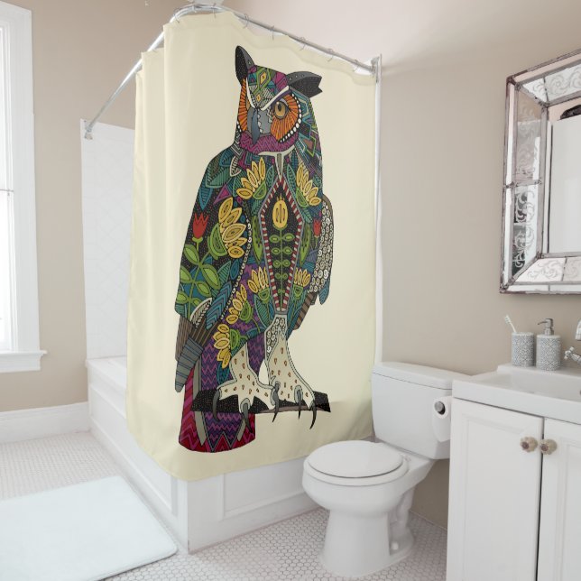 wise owl shower curtain (In Situ)
