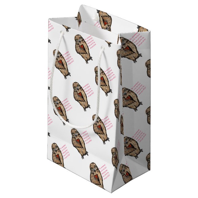 Wise Owl Small Gift Bag (Front Angled)