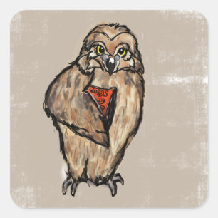 Wise Owl Square Sticker