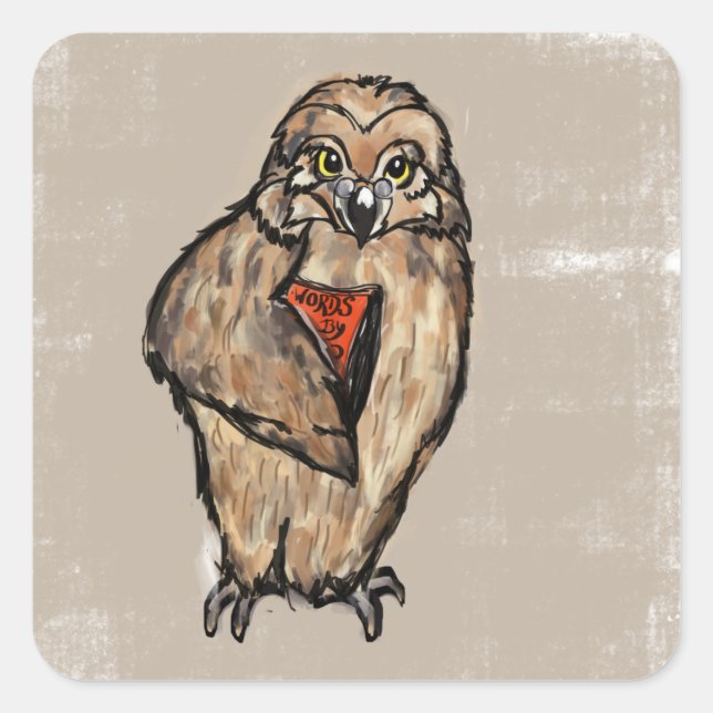 Wise Owl Square Sticker (Front)