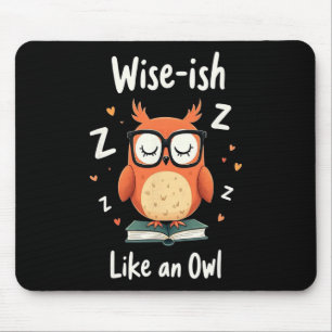 Wise Owl With Gles Funny Nerdy Back To School Grap Mouse Pad