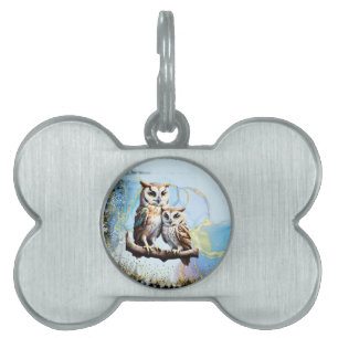 Wise owls pet ID tag
