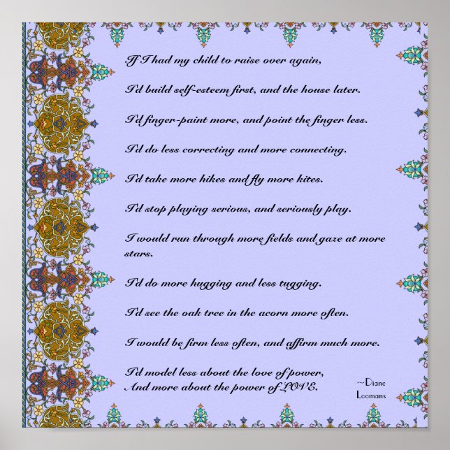 Wise Quote How to Raise Children Poster (Front)