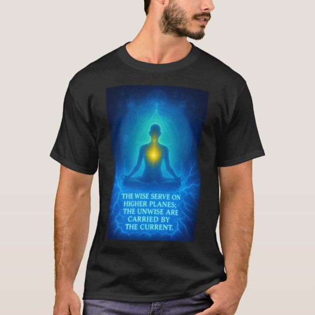 Wise Riverbank Quote Meditation T-Shirt (Front)