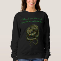 Wise Snake Minimalist Nature Art - White Sweatshir