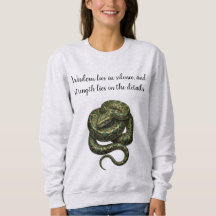 Wise Snake Minimalist Nature Art - White Sweatshir