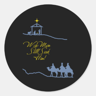 Wise Still Seek Him Scene Classic Round Sticker