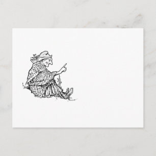 Wise Woman Grandmother Giving Advice Cartoon Postcard