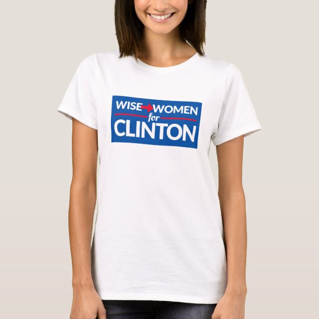 WISE WOMEN FOR CLINTON  Wide Logo tee (with (Front)