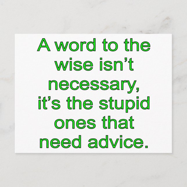 Wise Word Postcard (Front)