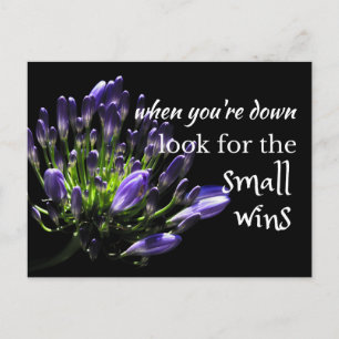 Wise words: ...look for small wins positive quote postcard