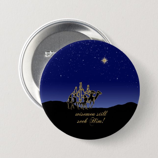 Wisemen Still Seek Him Christmas 7.5 Cm Round Badge (Front & Back)