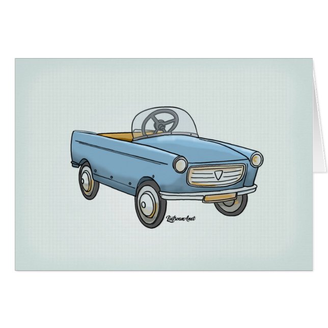 wish card pretty Peugeot 404 vintage (Front Horizontal)
