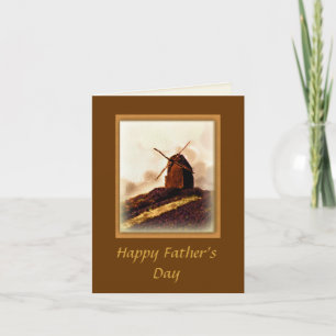 Wish Happy Father's Day Old Windmill Card