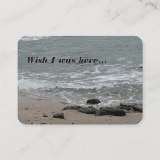 wish i was here at the beach business card