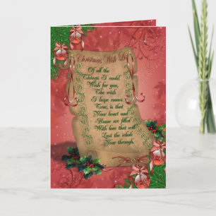 "Wish list" Christmas Greeting card photo inside