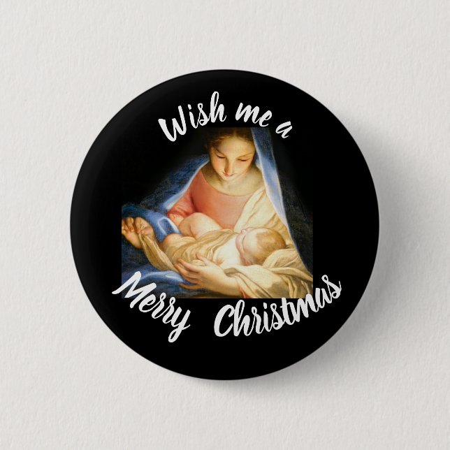 Wish me a Merry CHRISTmas button (Front)