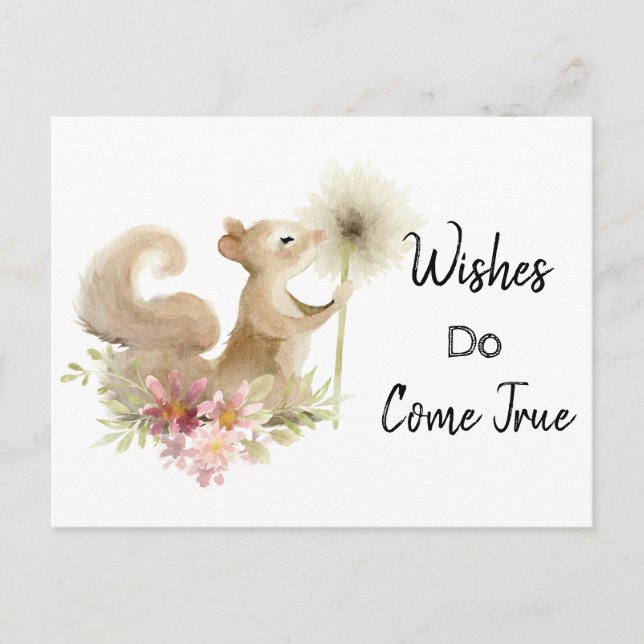 *~* Wish Mouse Dandelion Pregnancy Announcement Postcard (Front)