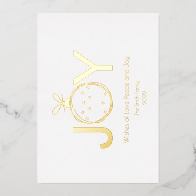 Wish of Joy with a Gold Stylised Christmas Ball  (Front)