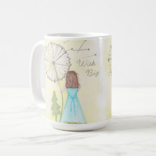 Wish on a dandelion little girl coffee mug
