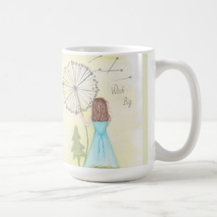 Wish on a dandelion little girl coffee mug